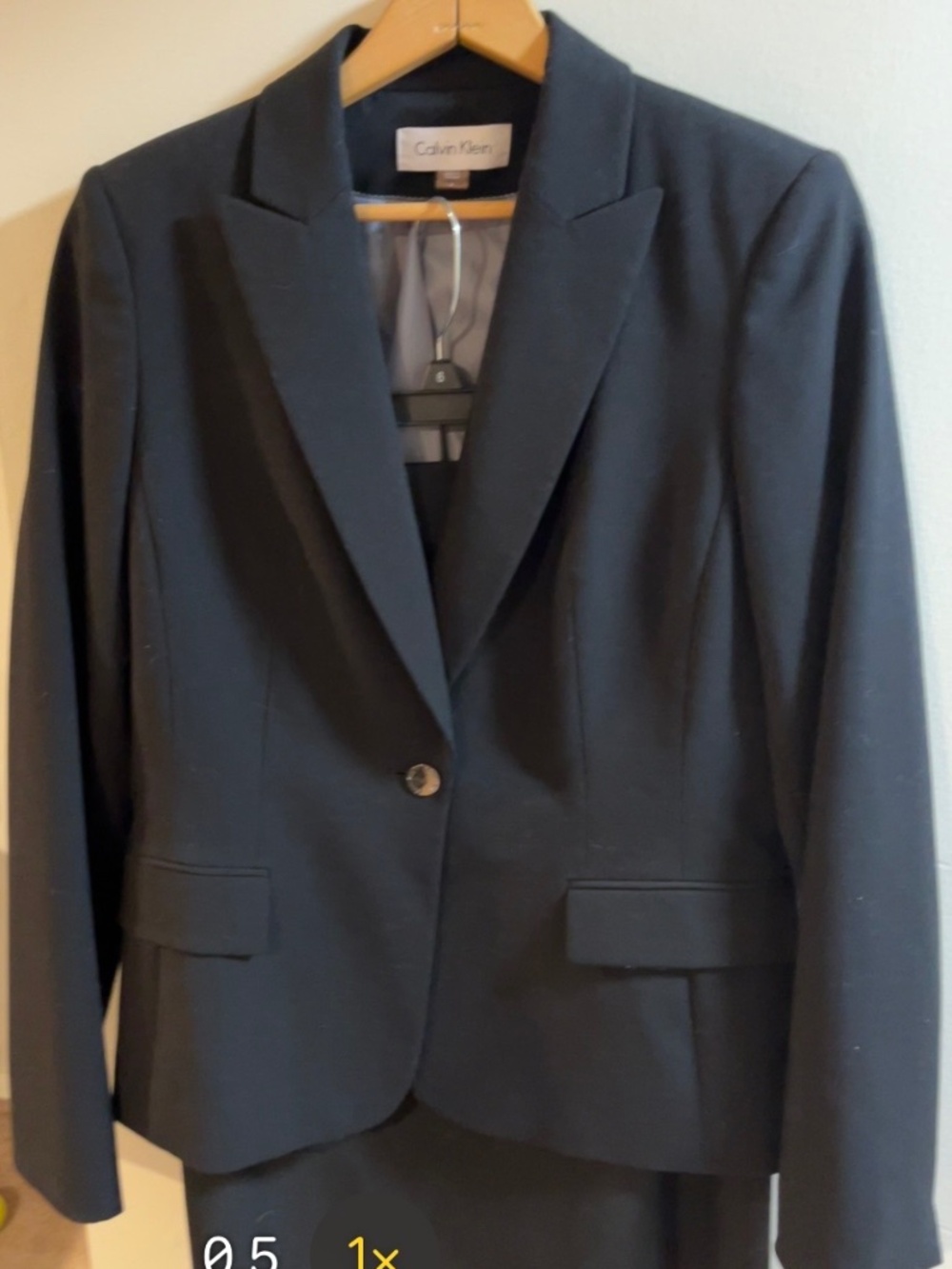 CALVIN KLEIN  TWO-PIECE BUSINESS SUIT in BLACK